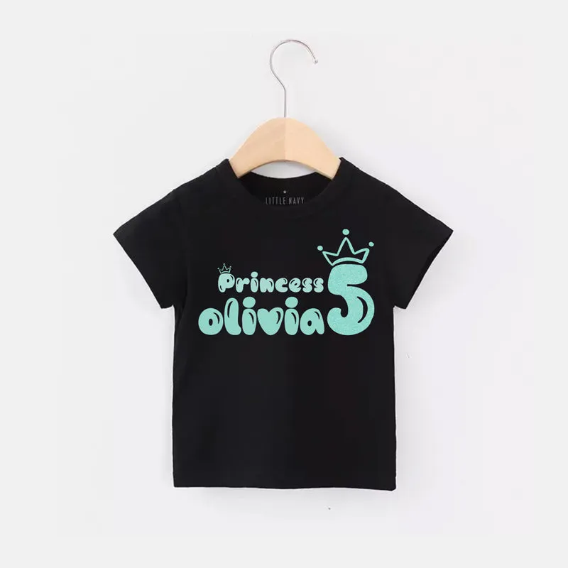 Personalized Princess Birthday T-Shirt - TEAL