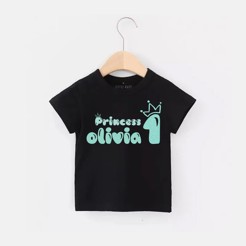 Personalized Princess Birthday T-Shirt - TEAL