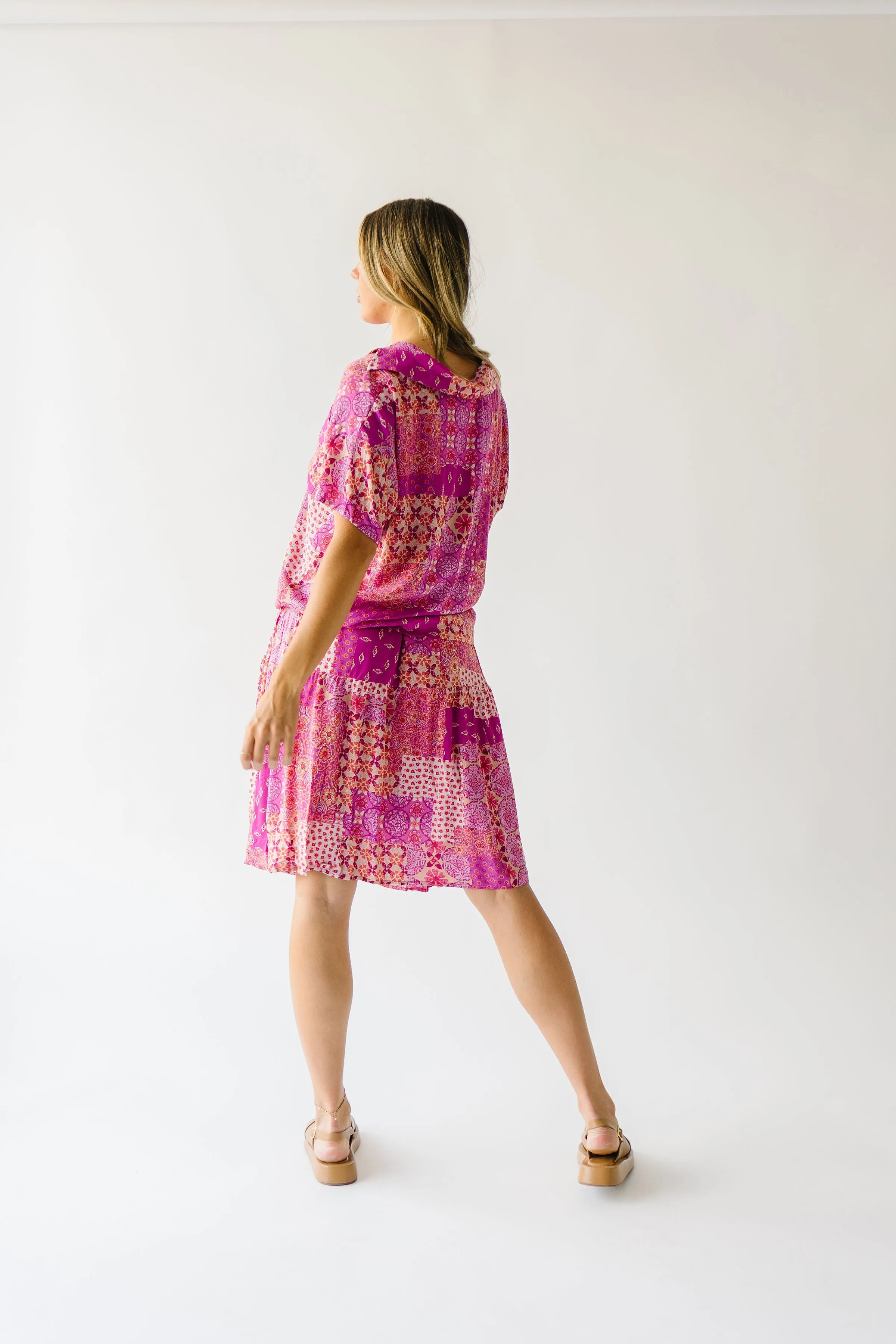 Piper & Scoot: The San Lucas Patchwork Skirt in Fuchsia