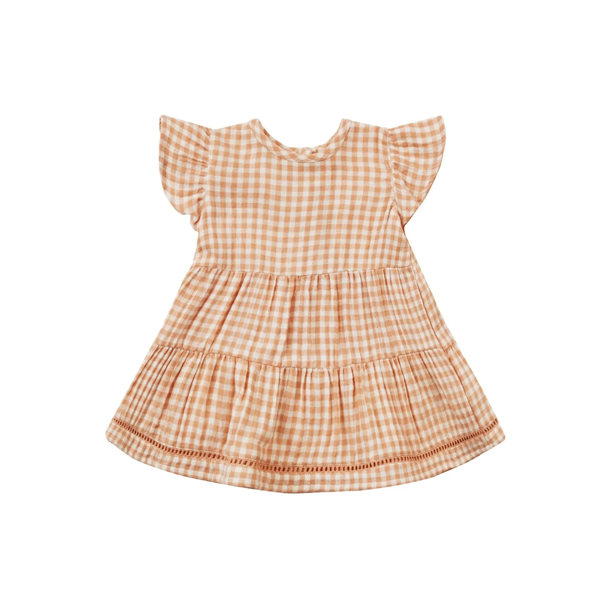 Quincy Mae Lily Dress - Melon Gingham