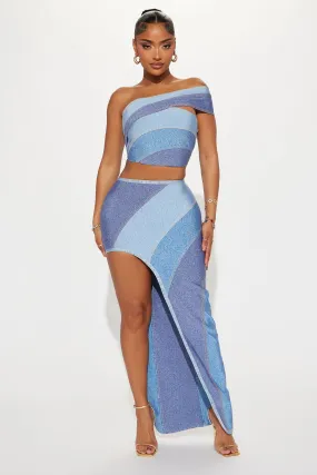 Rio Bandage Skirt Set - Blue/combo