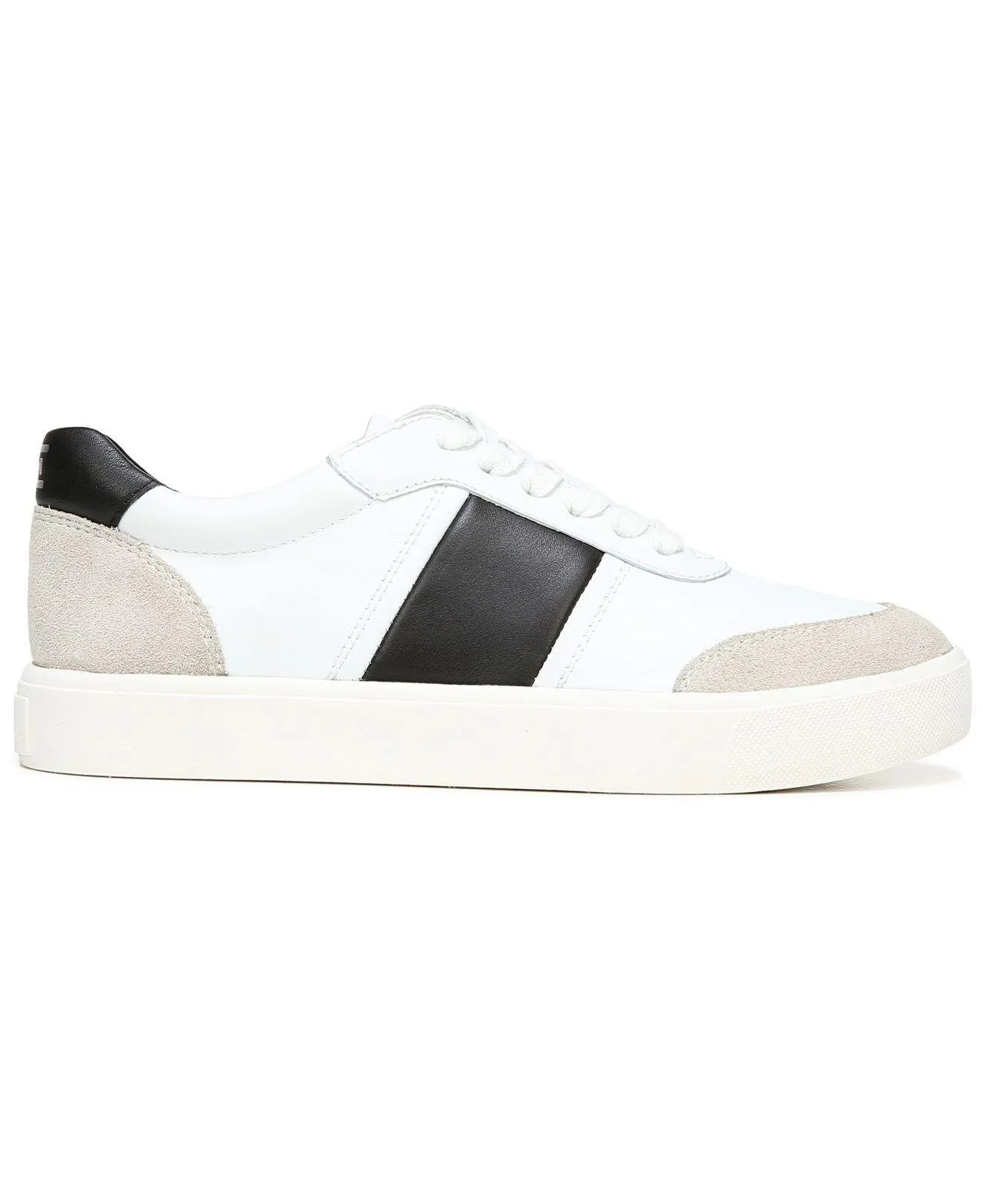 Sam Edelman Enna White/Black Leather Lace Up Rounded Toe Low Top Sneakers