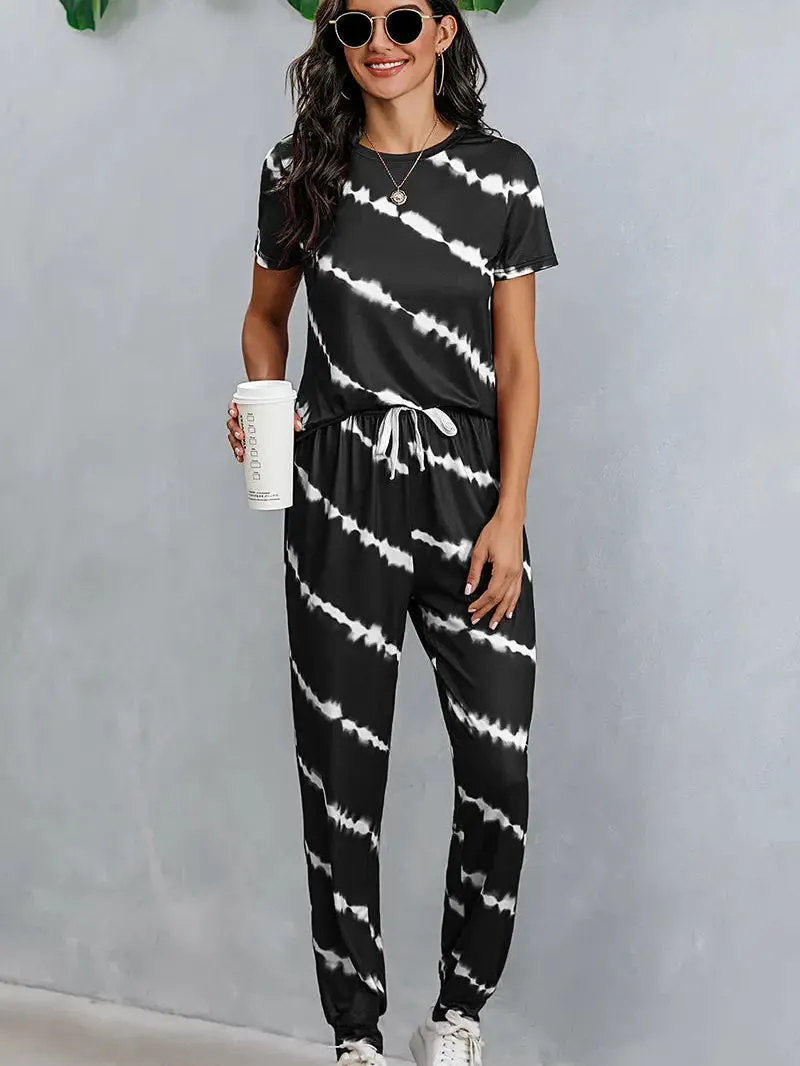 Sweet Dream Collection - Striped Crew Neck Top Pants Set