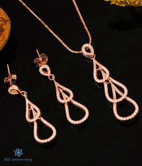 The Loop Sparkle Silver Rosegold Pendant Set