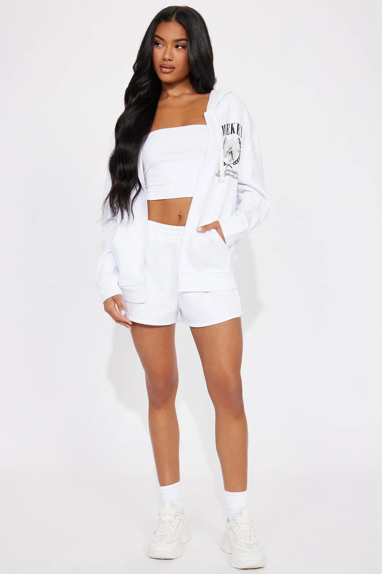 Weekend Abroad Short Set - White