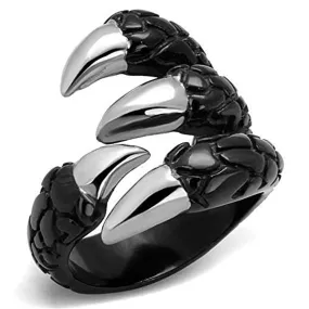 WildKlass Stainless Steel Ring Two-Tone IP Black Unisex