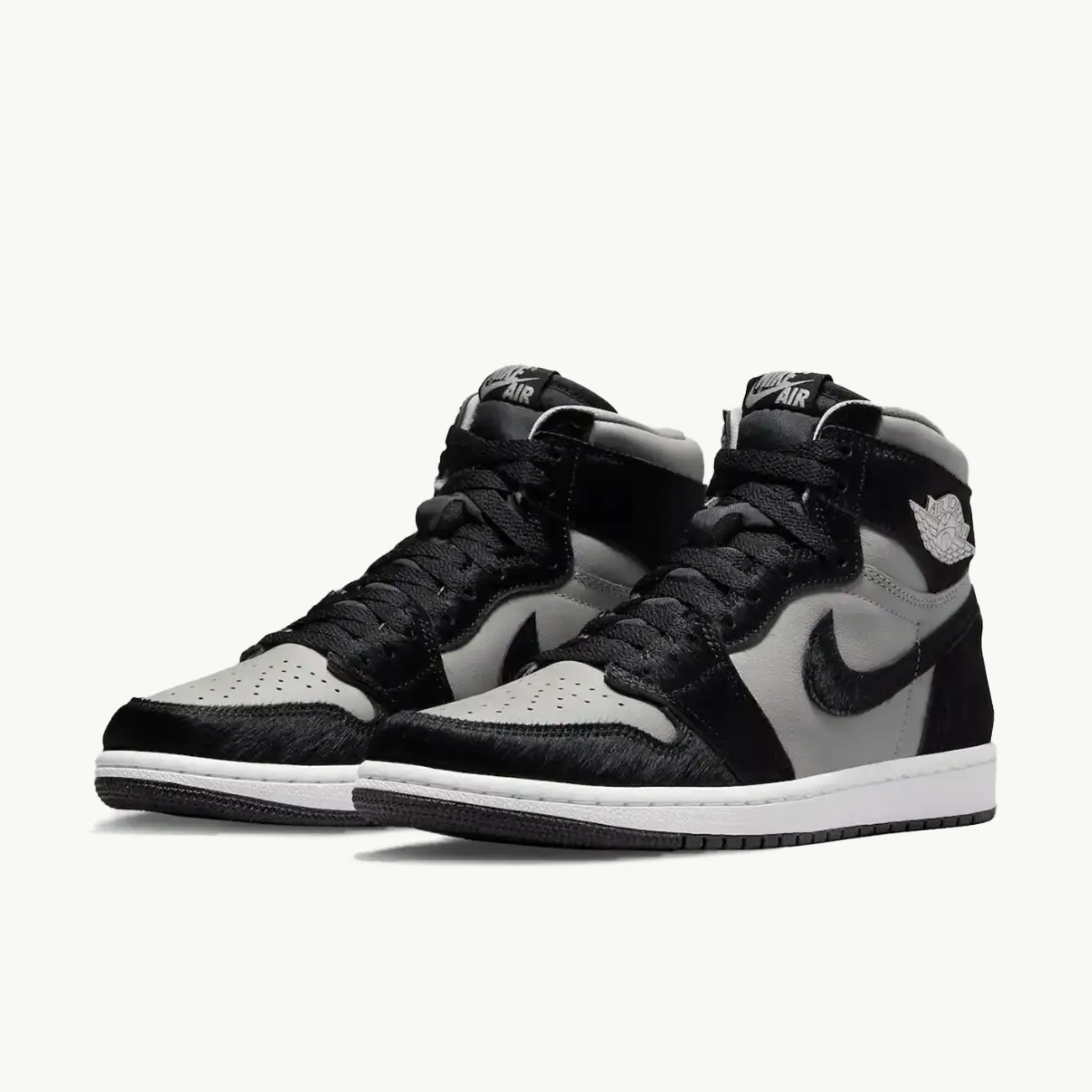 WOMENS AIR JORDAN 1 RETRO HIGH MEDIUM GREY BLACK WHITE