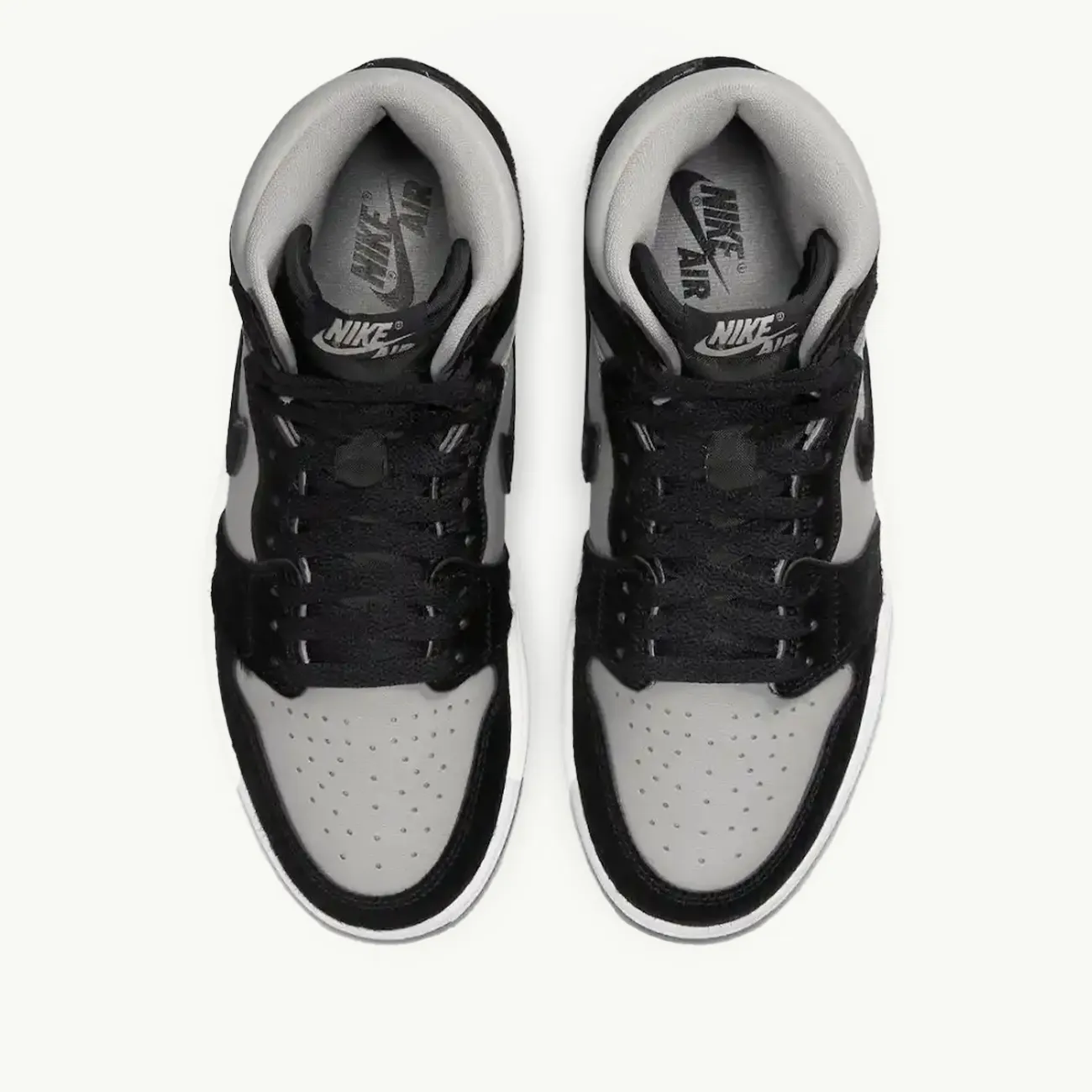 WOMENS AIR JORDAN 1 RETRO HIGH MEDIUM GREY BLACK WHITE