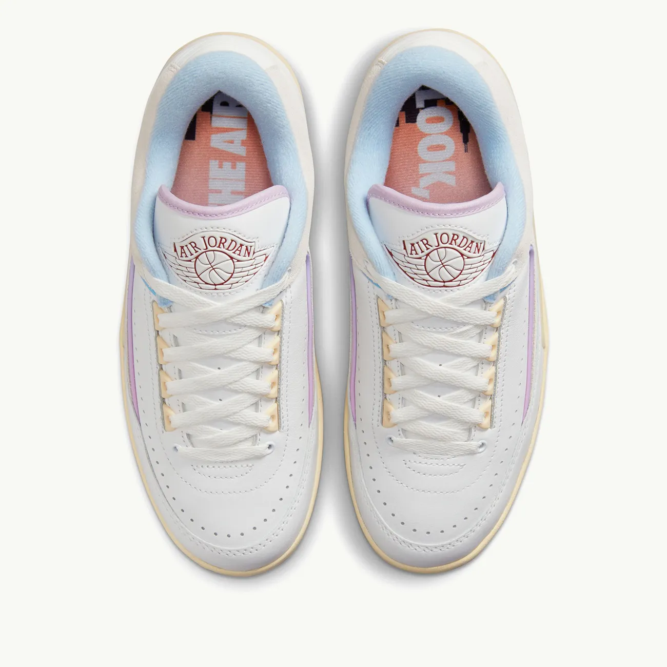 WOMENS AIR JORDAN 2 RETRO LOW SUMMIT WHITE VARSITY RED ICE BLUE