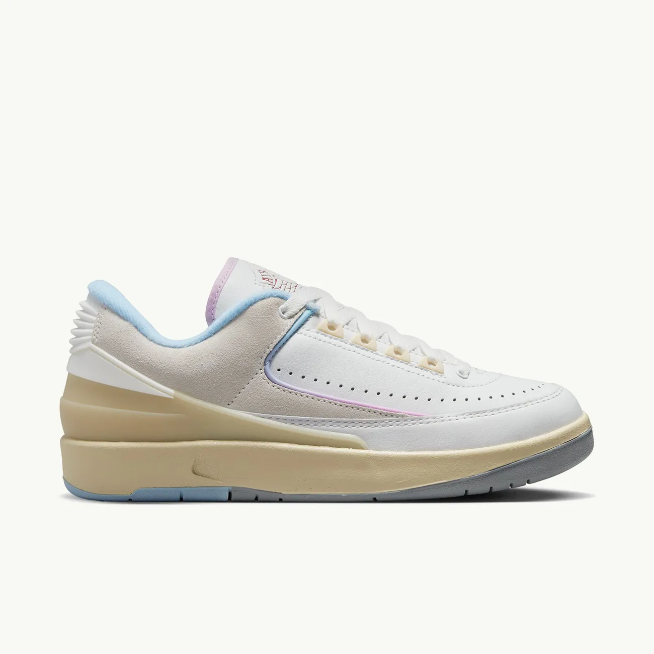 WOMENS AIR JORDAN 2 RETRO LOW SUMMIT WHITE VARSITY RED ICE BLUE