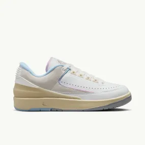 WOMENS AIR JORDAN 2 RETRO LOW SUMMIT WHITE VARSITY RED ICE BLUE