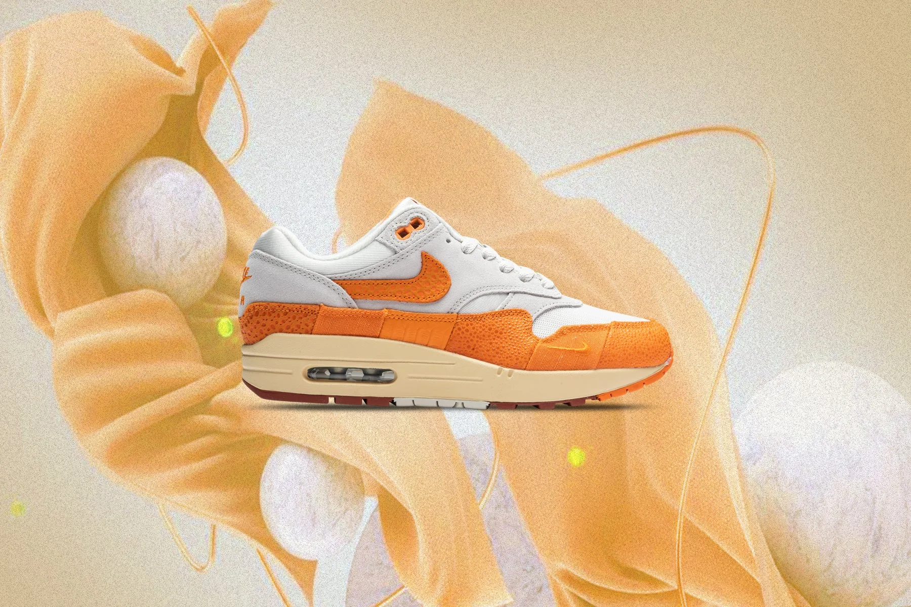 Womens Air Max 1 Magma Orange - Light Bone/Magma Orange/Neutral Grey