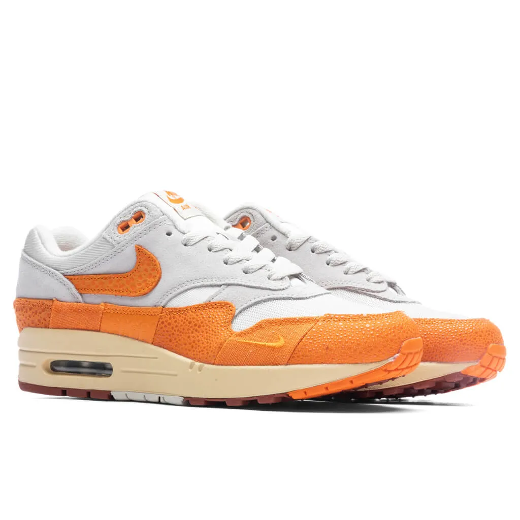 Womens Air Max 1 Magma Orange - Light Bone/Magma Orange/Neutral Grey