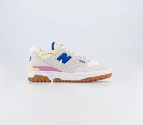 Womens New Balance Bb550 Cream Navy Yellow Pink White Gum Uk Size 5